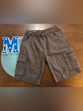 Quiksilver Boy’s L (14) Dark Gray Cargo Drawstring Shorts